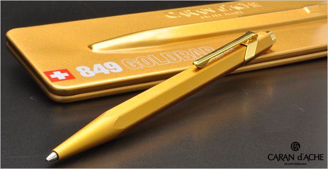 Caran D Ache 万年筆 カランダッシュ ボールペン限定品 849 ゴールドバー 世界の筆記具ペンハウス