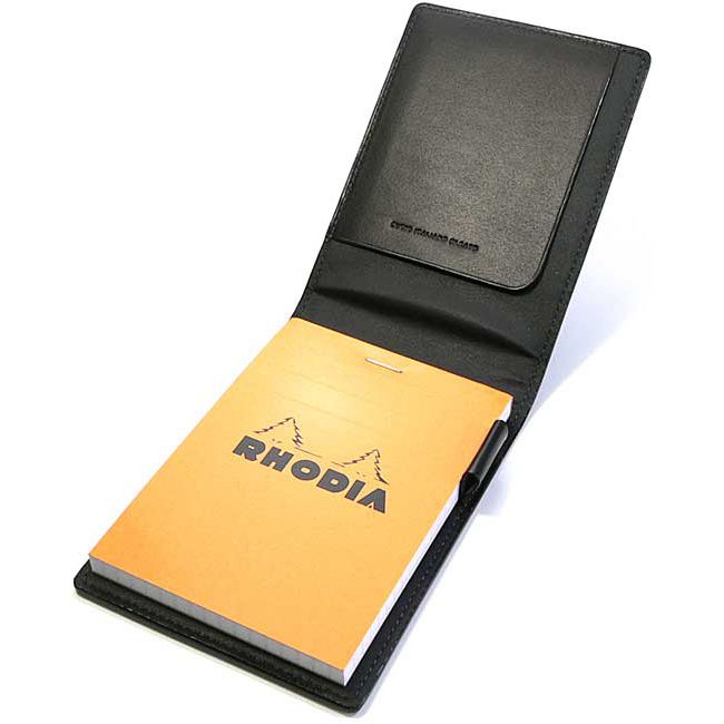 Rhodia ロディア メモ帳 メモパッド ブロックロディア レザーカバー No 12 ブラック 世界の筆記具ペンハウス