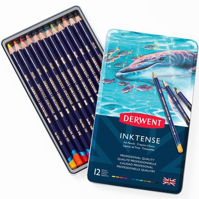 DERWENTART 色鉛筆 ダーウェント 水彩色鉛筆 インクテンスペンシル 12