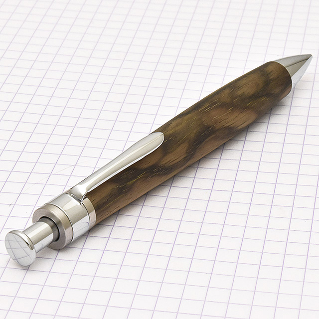 工房楔 黒柿 孔雀杢 ルーチェペン ボールペン 木軸ペン 筆記具