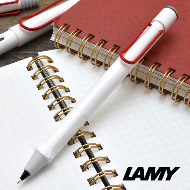 LAMY ラミー 限定品 ボールペン サファリ ホワイトレッドクリップ 