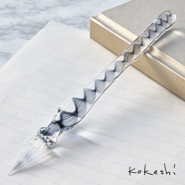 Kokeshi（コケシ）ガラスペン レースケーン 黒 | 世界の筆記具ペンハウス