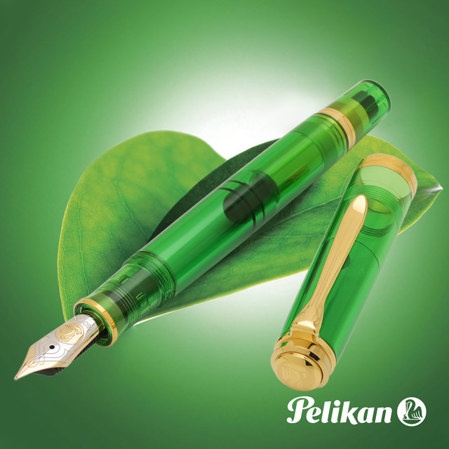 ★美品★ペリカン　万年筆　M800 グリーン　デモンストレーター　筆記具筆記具