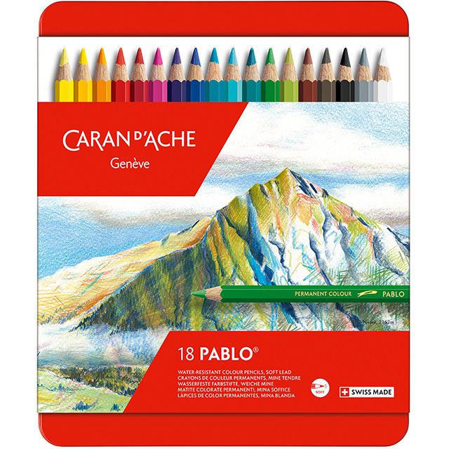 CARAN D'ACHE カランダッシュ 色鉛筆 パブロ油性色鉛筆 0666-312 12色 